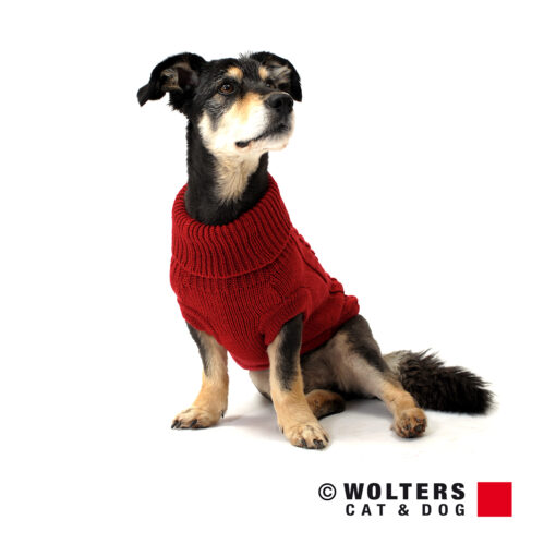 Wolters Zopf-Strickpullover rot